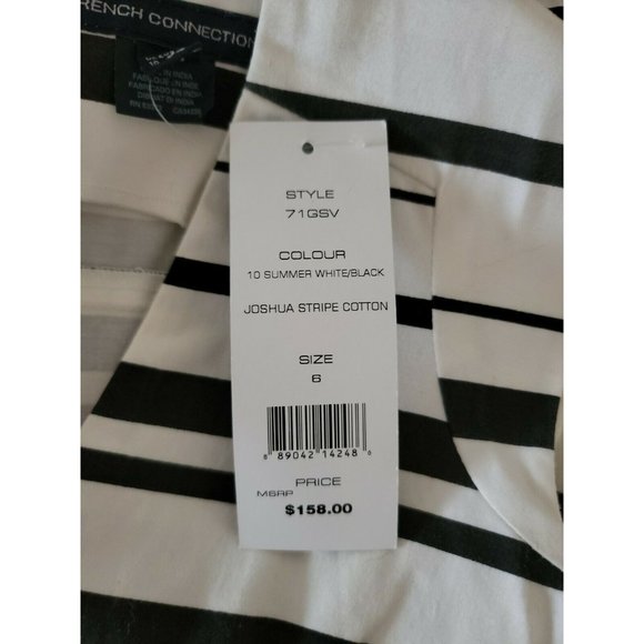 FRENCH CONNECTION SLEEVELESS JOSHUA STRIPE FIT & FLARE MINI DRESS sz 6 US 10 UK - Picture 10 of 10